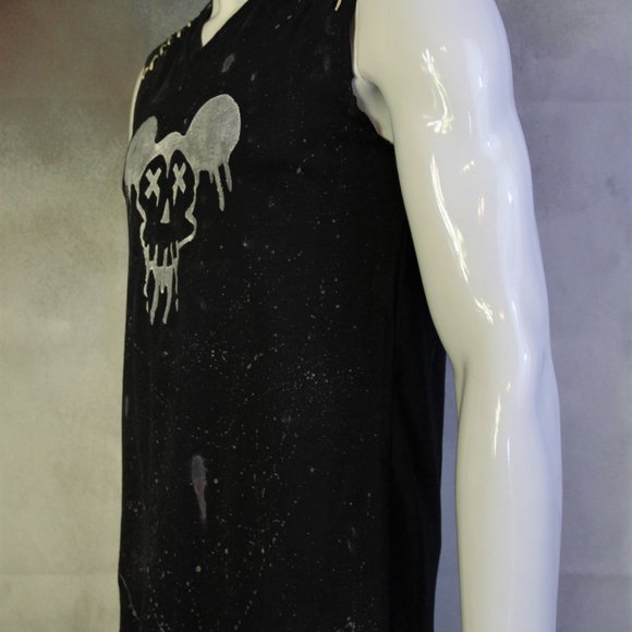 Mickey Mouse Skull Handmade Distressed Shirt - Picture 3 of 6